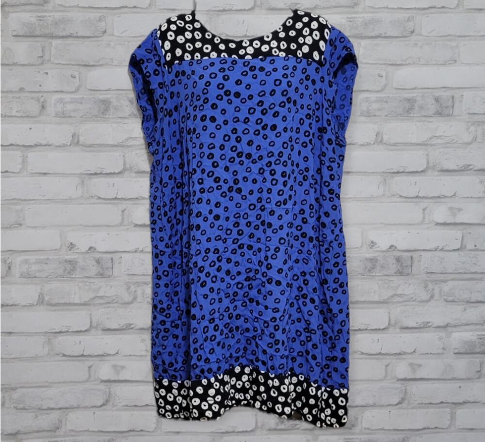 Eloquii Polka Dot Blue Black White Sheath Dress Cutout Size 20